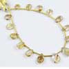 Natural Golden Rutile Faceted Pear Drop Beads Strand Length 6.5 Inches and Size 7.5mm to 12mm approx.